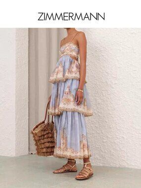 ZIMMERMANN Blue floral maxi dress Size 0